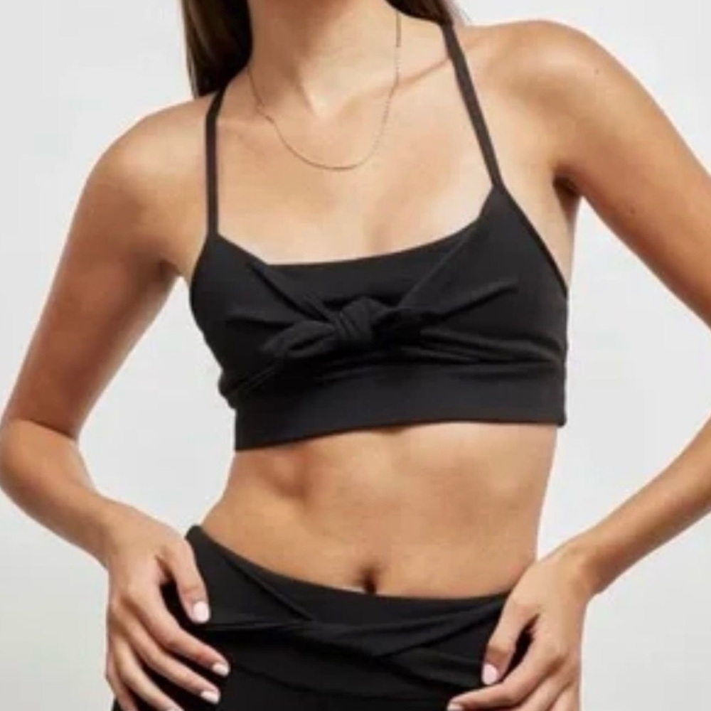 ALALA Tied Bow Black Sports Bra